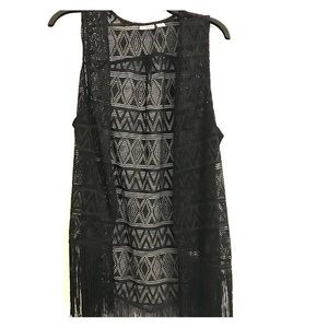 Black Fringe Vest